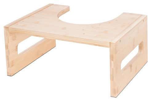 Rubberneck Toiletten-Hocker aus Bambusholz, Toiletten-Schemel, Tritthocker für Erwachsene und Kinder, stabil und rutschfest