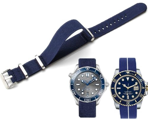 Niziruoup Bracelet de Montre Nylon Élastique 18mm 20mm 22mm Nato Style Militaire Balistiques Marine Parachute Réglable Nylon Tressé Tissu Bracelet Remplacement Band pour Homme Femme