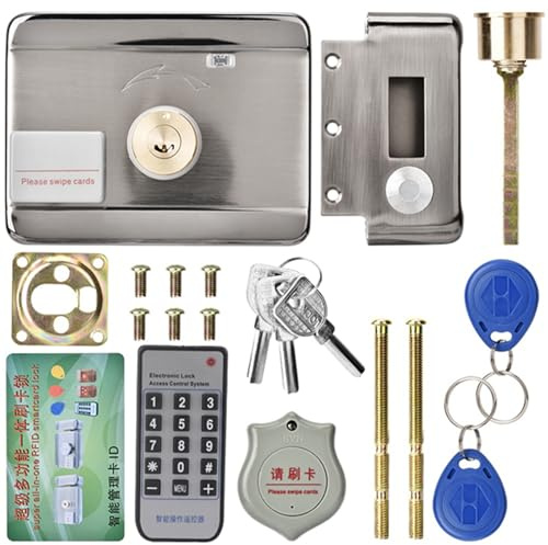 Kit de serrure de porte électronique, système de contrôle d'accès électronique intelligent à double tête 12 V pour appartements, maisons, hôtel, sécurité
