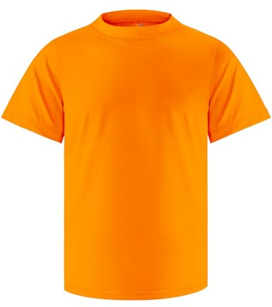 OYJ Boys Rash Guard Short Sleeve Swim Shirts for Kids UPF+ 50 Quick Dry Rashguard Beach Surfing Fishing Swimming Wear SPF Shirt 5-6Y Orange