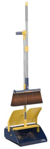 Liqzirtu Juego de Escoba y recogedor – Juego de Escoba, Vertical y Ligera combinación de recogedor y Cepillo con Mango Largo para el hogar, Cocina, habitación, Oficina, vestíbulo, Limpieza de Suelos