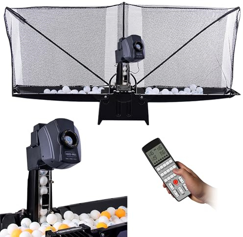 Tischtennis Roboter, Tischtennis Roboter Ballmaschine mit Netz, Table Tennis Robot für Einzeltraining kein manuelles Ballsammeln