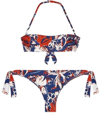 EMPORIO ARMANI Bikini Donna LOGOMANIA Bandeau+Slip Blu L