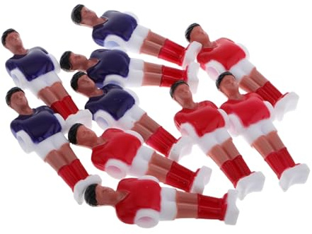 WOONEKY Set 10 Pezzi Mini Giocatori Calcio Balilla da Tavolo in Resina Rossi, Figurine Realistiche per Riparazione Biliardino, per Ufficio e Caffetterie