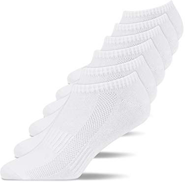 Snocks Sneaker Socken Herren & Damen 6 Paar aus Bio-Baumwolle - Weiche und Atmungsaktive Kurze Socken, Perfekte Passform, Ideal für Sport & Alltag - Knöchelsocken Gr.43-46 Farbe Weiß