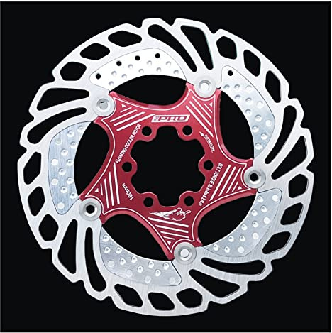 QHYRZE 140mm 160mm 180mm 203mm Bremsscheibe Scheibenbremse Rotor 6 Loch Mit Bolzen Für Fahrrad MTB Mountainbike Rennrad Cruiser Citybike Fahrradteile (Color : Red, Size : 180mm)