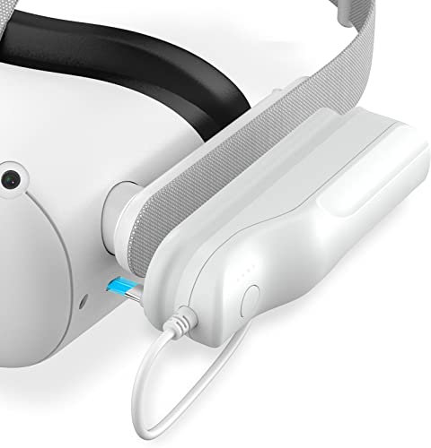 Rechargeable Battery Pack for Meta/Oculus Quest 2, 5000mAh Portable Power Bank Compatible with Elite Strap Lightweight Design Extended Power for VR Faster Charging Extended 2.5 Hrs Playtime