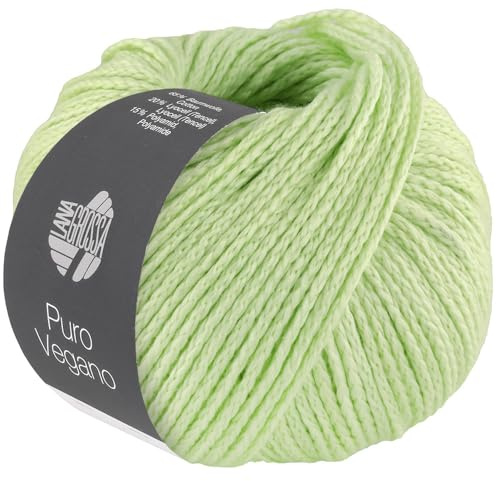 LANA GROSSA Puro Vegano | Kettgarnkonstruktion ohne tierische Fasern | Handstrickgarn aus 65% Baumwolle, 20% Lyocell (Tencel) & 15% Polyamid | 50g Wolle zum Stricken & Häkeln | 90m Garn FB 22