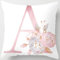 Tillskuch Pink Cushion Covers Cute Alphabet Decorative Throw Pillow Cover Square Letter Pillow Protectors for Sofa Couch Bedroom Chair Home Decor 45cm x 45cm(A)