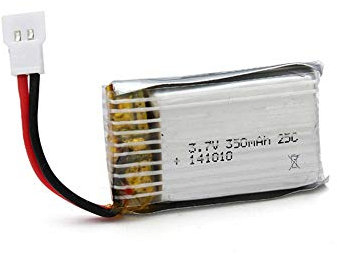 3.7 V 350 mAh 1S Li-Po Battery, Lithium Polymer Battery with XH 2.54 2P Molex Plug for RC Plane, Quadcopter, Drone, Helicopter, Car, Cessna, Jet, Compatible with Volantex, Flybear and Toys