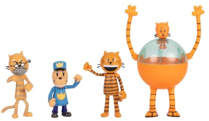 Set Multipack Action Figures Dog Man da 6,3 cm – Personaggi Articolati Ufficiali Jakks Pacific, Include Dog Man, Lil Petey, Petey, Nonno e 80-HD – Perfetto per Gioco e Collezione