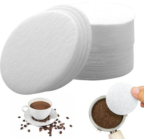 200 pezzi di carta filtrante per caffè espresso, filtro di carta 58 mm per portafiltro, rotondo non sbiancato, carta filtrante per caffè, filtro per caffè, colore bianco