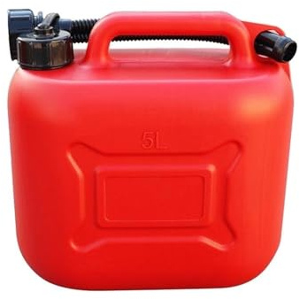 SRKATI Jerrican Essence Bidon de Carburant Réservoir de Carburant de Voiture 5L 10L, conteneur de Rechange en Plastique pour Essence et gaz,avec Tuyau(5L)