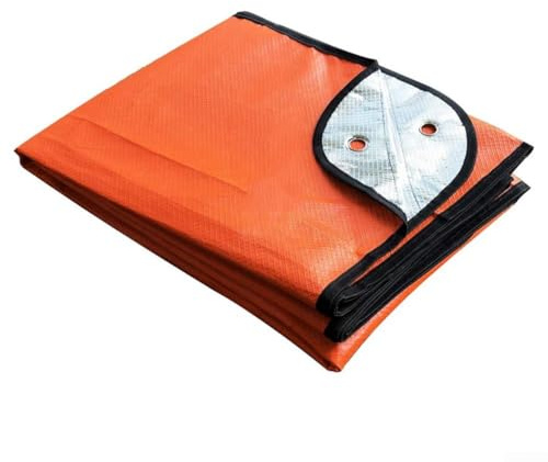 Besshepplo Lightweight Insulated Survival Tarp First Aid Blanket Tent Camping Insulation Outdoor Blanket For Outdoor Activities(Orange)