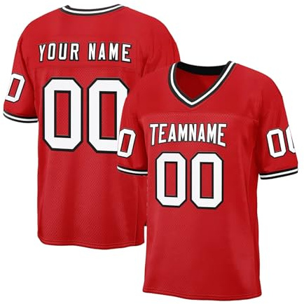 HGWOPGASD Camisetas de fútbol Americano Personalizadas con Nombre y número Camisetas Personalizadas para niños Adultos A04