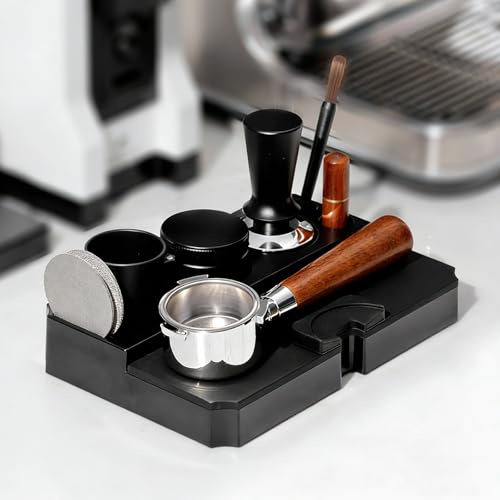 alouweekuky Tamper Station 51-58mm, Universal Kit Cafe Barista Prensador de Cafe Station en ABS Soporte para Manipulación de Café para Portafiltros, Tamper y Distribuidor