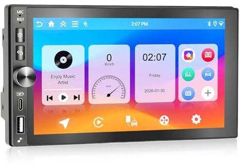 Motorsi 2 DIN 4G+128G Autorradio 7’’ 1280P Estéreo Radio con Sistema Android 15, A-Pple Carplay Android Auto GPS Bluetooth 5.0 WiFi FM/RDS 2USB Incluye Cámara De Reversa Ahd