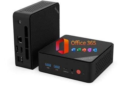 Mini PC, 1 Year Office 365, Intel Pentium Gold 6500Y (up to 3.4GHz), 16GB RAM 256GB SSD, Windows 11 Desktop Computers for Home Office Business Students, Triple 4K Display via USB-C/HDMI/DP, WiFi, BT