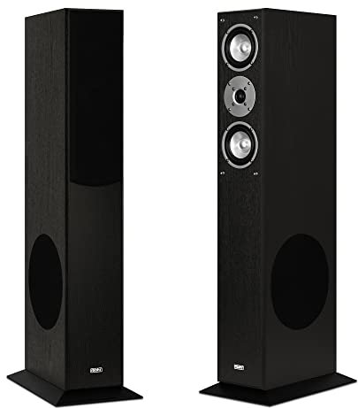 mohr 1 Paar Standlautsprecher SL15 schwarz Lautsprecherboxen, HiFi Klang zum günstigen Preis, Elegante HiFi Standboxen aus Holz, als Stereolautsprecher oder Heimkinolautsprecher geeignet