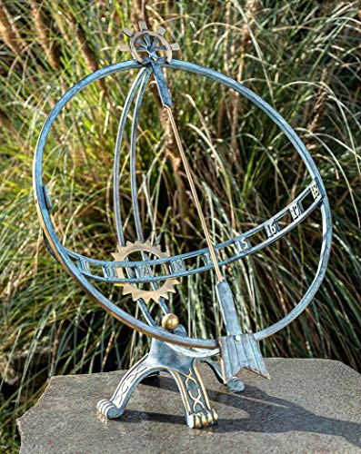 IDYL Outdoor Zeitmesser aus Bronze Große Sonnenuhr - hochwertig und auffällig | Nr. 1263 | Maße: 66 x 49 x 52 cm