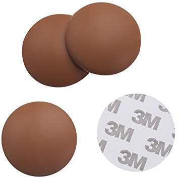 MroMax 1.5 pulgadas de diámetro protectores de pared autoadhesivo manija de puerta parachoques protector tope silicona parada marrón 4 unids