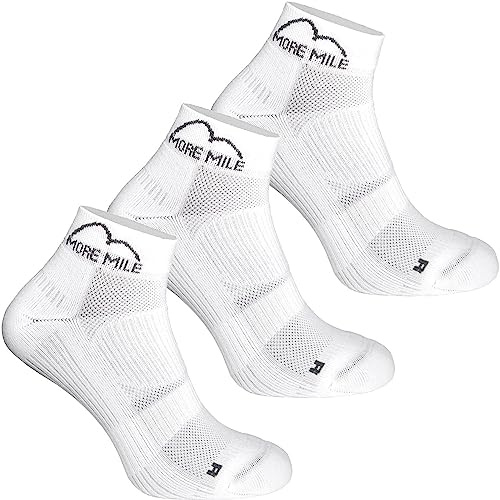 More Mile London 2.0 (3 Pack) Eco Friendly Running Socks - White - 5.5-8