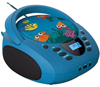 Lecteur - Radio CD - USB WeKids: FM, Lecteur CD/CD-R/CD-RW/MP3, RMS2*2W, entrée Aux et Micro, modèle Mer
