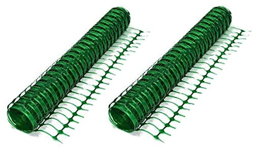 2 Rollen mit je 1 m x 50 m Schutzzaun Grün - Rollzaun, Kunststoff, Absperrzaun Bauzaun Mobilzaun Schutznetz