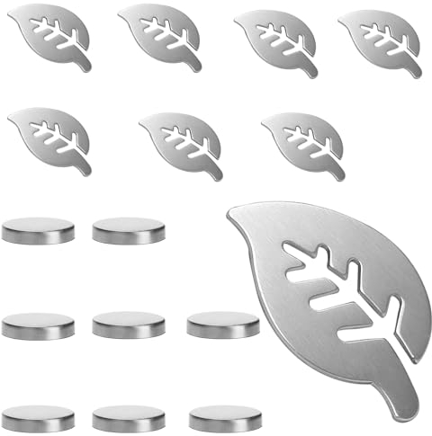Sunshinestar 8 Stück Tischdeckenbeschwerer Magnetisch für Draußen, Edelstahl Tischdecke Beschwerer Gewichte, Blattmuster Magnete Für Tischdecken, für Garten Drinnen Tischtuchhalter