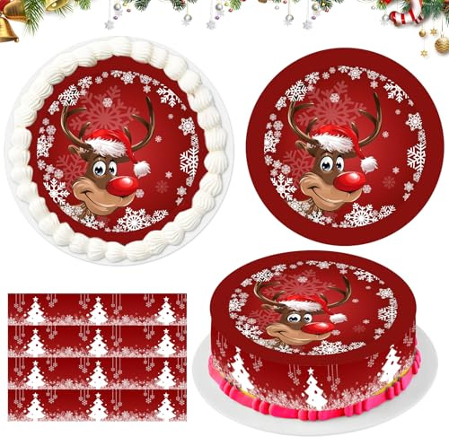 Décoration Comestible pour Gâteau, Décoration de Gâteau de Noël, décoration de gâteau pour Fête, DécoratioN de GâteaU et de Pâtisserie