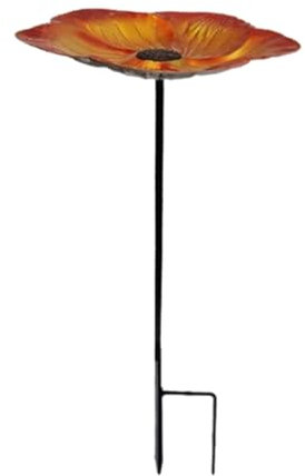 Vogeltränke für Garten, freistehende Futterschale für den Außenbereich, Metallschale, abnehmbare Vogeltränke für den Außenbereich, mit stabilem Metallpfahl, für Garten, Terrasse, Hof, Rasen