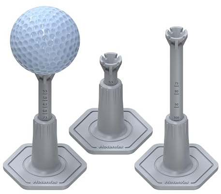 Hotenfes Adjustable Driving Range Golf Tee，Rubber Golf Simulator Tees for Mats，Indoor Golf & Outdoor Practice Accessories，3.9 Inch and 2.8 Inch （2 Pack Gray+2 High Struts）