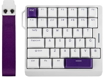 EPOMAKER HE30 Tastiera a Effetto Hall con Una Sola Mano, 8K Polling & 0.125ms, SOCD & Snap Key, Adjustable Trigger, PBT Keycap, RGB, Custom Software, Wired Gaming Keyboard for PC/Gamer (Bianco)