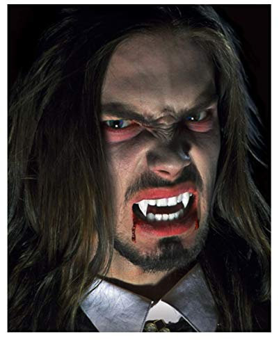 Horror-Shop Vampir Eckzähne als Dracula Gebiss für Halloween - Large