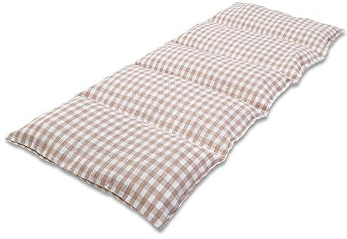 FORMALIND – Natur Kirschkernkissen 20x50cm – Handgefertigtes Körnerkissen aus Baumwolle mit 5-Kammer-Wärmesystem. Kirschkernsäckchen ideal zum Wärmen & Kühlen. Made in Germany. Karo groß