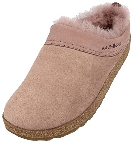 HAFLINGER Lammfellclog Snowbird Filzpantoffel Hausschuh Rosa (Rosenholz 83), Gr 39