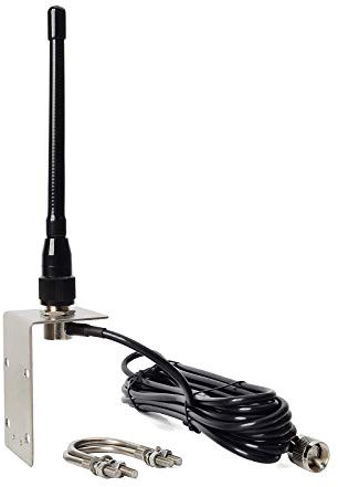 HYS VHF Marine Antenna Rubber Aerial with Bracket 5m RG58 Cable for VHF Mobile Marine Radios