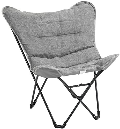 Outsunny Campingstuhl tragbar klappbar Gartensessel Regiestuhl Klappsessel Modern Design für Outdoor Picknick max. Belastung 120 kg Hellgrau 88 x 74 x 84 cm