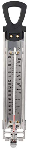 Termómetro para Dulces, Termómetro para Postres Fahrenheit y Celsius Pantalla de Doble Escala Termómetro para Ebullición de Azúcar Diseño de Orificio para Colgar Herramientas de