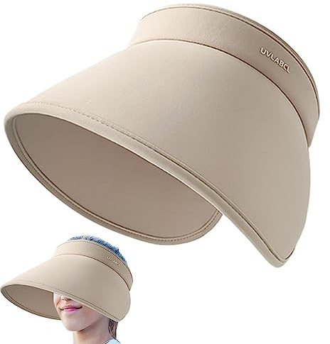 FLAVAS Cappelli con visiera parasole vuota | SPF50 Cappello integrale in seta di ghiaccio per protezione solare – Cappello con visiera parasole regolabile, cappello da sole accessori da spiaggia Must