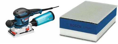 Bosch Professional Schwingschleifer GSS 230 AVE Karton, 0.601.292.802 + 1x Expert Dual Density Handschleifblock (für Holz, 80x 133 mm, inkl. M480 Schleifnetz 2xP80/2xP120/1xP180, Zubehör)