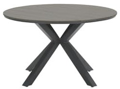 Dining Gartentisch Edison rund dunkel, Outdoor, Non Wood, Aluminium, wetterfest, 122 cm