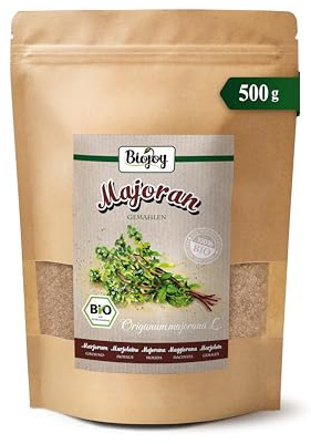 Biojoy Ekologisk malen mejram, mejrampulver, 500 g | Från Egypten, Origanum majorana L.