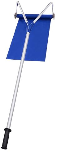 COSTWAY Tak snöröjare med hjul, taksnöskyffel med halkfritt handtag, justeringsområde 122–574 cm, snösläde, takröjare för solsystem (180-661 cm)