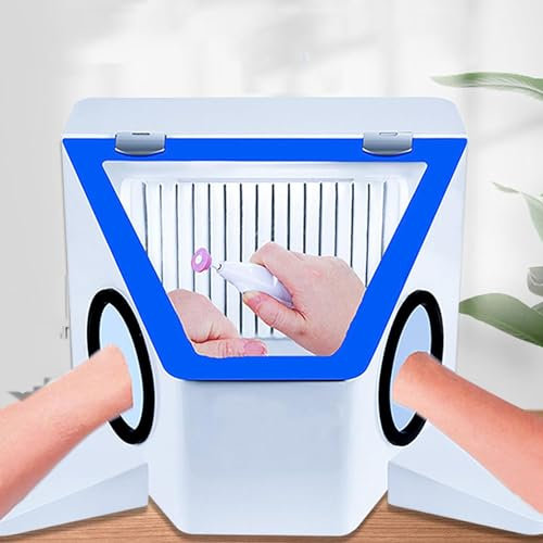 Caja de polvo para laboratorio dental, cabina de granallado modular LED con volumen de aire de 170 m³/h, evita que el polvo se propague/visión clara/diseño de lámpara sin sombras/aspiración científi