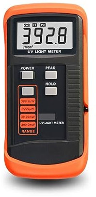 Medidor De Luz Digital, Luxómetro Portátil, Instrumento De Radiación Ultravioleta, Lux Meter Test UVA Y UVB Intensity Irradiance Meter Detector De Radiación Ultravioleta para Fábricas,Almacenes,Escuel