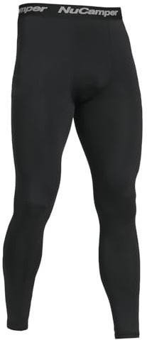 NuCamper Hombres Correr Leggings, Pantalones de Compresión de la Capa de Base de Deportes Mallas Leggings, de Secado Rápido Athletic Workout Fitness Baloncesto Gimnasio Pantalones Apretados