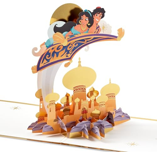 Hallmark Signature Paper Wonder Carte pop-up Princesse Disney (Aladdin, un tout nouveau monde) pour mariage, remise de diplôme, nouvel emploi