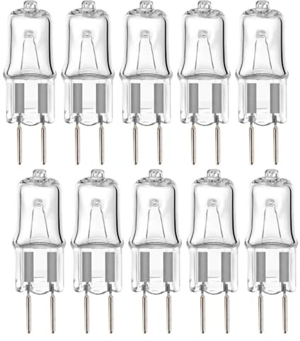JZLBBC 10PCS G6.35 20W 230V Lámpara halógena GY6.35 50W Bombilla halógena 2 pines GY6.35 230V 75W T4 Tipo JCD Regulable 2700K Blanco Cálido 35W