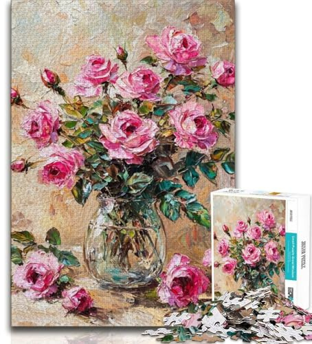 Puzzle 1000 Teile für Erwachsene und Jugendliche Blumenkunst 1000 Teile für Erwachsene Lernspiele Heimdekoration Geburtstagsgeschenk Geschenke Wandkunst 26x38cm